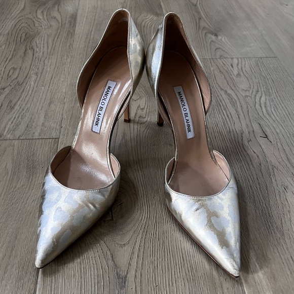 Manolo Blahnik metallic leopard d’orsay pump - Picture 3 of 10